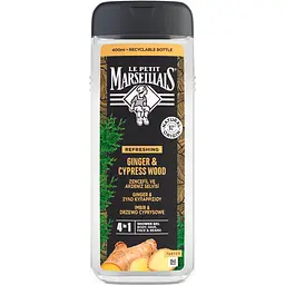 Гель-шампунь для чоловіків 4в1 Le Petit Marseillais Імбир та кипарис 400 мл (90106202)