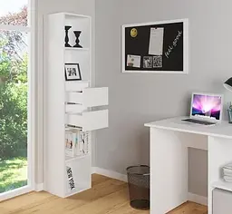 Полиця для книг з висувними ящиками Forte Alice 1710x362x299 Білий (id27-0000-77-white) - мініатюра 2