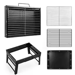 Портативний гриль Складаний барбекю грати 35 x 27 x 20 см BBQ Grill Portable чорний - мініатюра 3