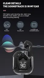 Навушники бездротові Bluetооth TWS Air 31 з боксом для заряджання Black (16499) - мініатюра 4