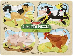 Дерев'яні пазли Melissa&Doug Ферма 4-в-1 (MD9858) - мініатюра 3