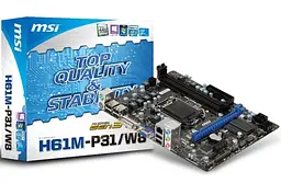 Материнська плата MSI H61M-P31/W8 (H61M-P31/W8) (s1155, Intel H61, Micro-ATX) Б/в - мініатюра 5