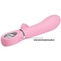 Вібратор Pretty Love Thomas Vibrator Magenta із кліторальним стимулятором, 20.5х4 см рожевий - мініатюра 3