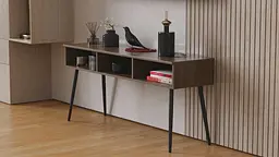 Тумба під телевізор Кентуккі Ferrum-decor 45x139x38 Чорний метал ДСП Дуб Сонома Трюфель 16 мм (FRD-106731) - мініатюра 3