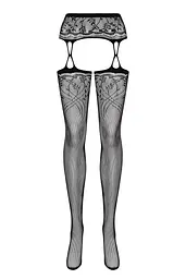 Панчохи з поясом Obsessive S206 S/M/L чорний - мініатюра 3