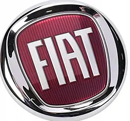 Емблема для Fiat Червона Хром D120 мм на скотчі ВЕЛИКА
