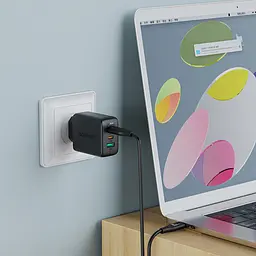 Зарядний пристрій Acefast A13 USB/2 Type-C QC PD 65W чорний + кабель Type-C to Type-C - мініатюра 6