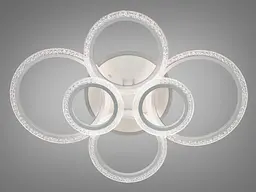 Стельова LED-люстра з пультом, диммером та підсвічуванням 105 Вт Diasha 2408/6WH LED 3color dimmer - мініатюра 3