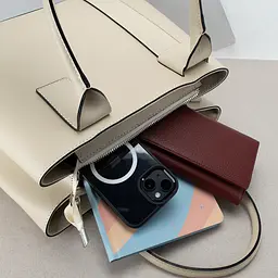 Сумка жіноча шкіряна ділова Virginia Conti 02816_L з 2 ручками нюдова - мініатюра 4