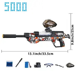 Бластер shoot Splatter Gel Ball 5000 шт. гель кульок з бризками red - мініатюра 2