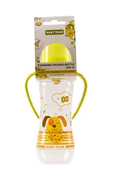 Пляшечка для годування з латексною соскою та ручками 0+ Baby team 250 мл Зелений - мініатюра 2