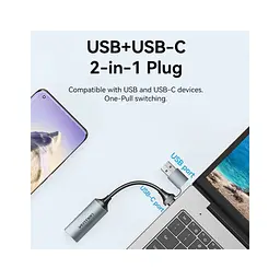 Перехідник USB-C + USB-A to HDMI M 0.1m video capture gray Vention (ACWHA) - мініатюра 2