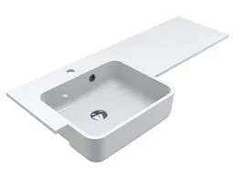Умивальник Miraggio FONTANA L (0000518) Miramarble, Глянцевий, Накладний/Врізний, Білий