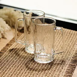 Набір кухлів для пива Yiwu Patterned Stein скляних 2 штуки по 530 мл кружки для пива скло з ручками міцний посуд HP-17-61 - мініатюра 2