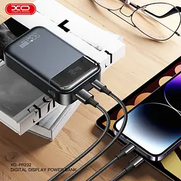 Універсальна мобільна батарея - зовнішній акб XO PR232 10000 mAh PD 30W + PPS 33W чорний - мініатюра 8