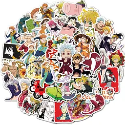 Стікерпак Сім смертних гріхів Набір наклейок GeekLand The Seven Deadly Sins 50 штук