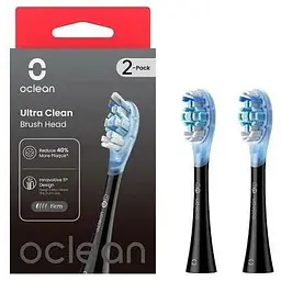 Насадка для зубної щітки Oclean UC02 B02 Ultra Clean Brush Head Black (2 шт) (6970810553543)