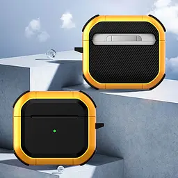 Футляр протиударний Black ed. для навушників Airpods 4 Yellow - мініатюра 2