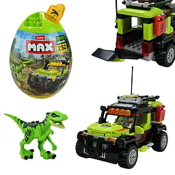 Конструктор Zuru Max Dino Adventure з динозавром та позашляховиком у контейнері-яйці (83154)