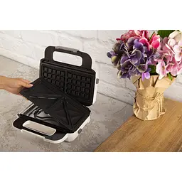 Мультимейкер Tefal Snack XL 850 Вт тефлон 3 пластини корпус пластик біло-чорний (SW701110) - мініатюра 16