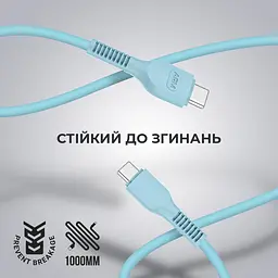 Кабель ArmorStandart AR88 Type-C to Type-C 3A 1m Blue (ARM65292) - мініатюра 2