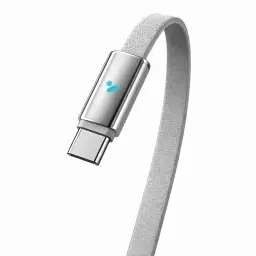 Дата кабель USB-C to USB-C 1.0m 5A 100W ultra-thin gray ColorWay (CW-CBPDCC100-GR) - мініатюра 2
