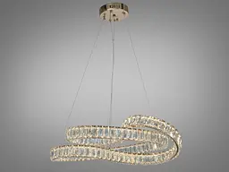 Елегантна підвісна LED-люстра для залу Diasha D8816/600G, золото, 85W, 4675 lm