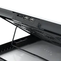 Підставка під ноутбук IceCoorel A19, 10-15.6", 6 * 60mm 580±10% RPM, корпус пластик + алюміній, 2xUSB 2.0, 350x225x26mm, Silver, Box, Q20 - мініатюра 3