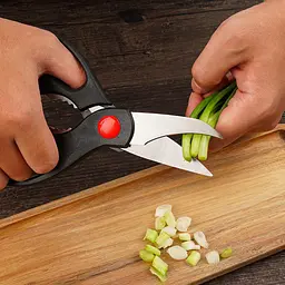 Кухонні ножиці секатор для м'яса птиці та риби з фіксатором 20 см, Kitchen Master Чорний 86484 - мініатюра 4