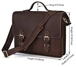 Портфель 14155 Vintage коричневий - мініатюра 5