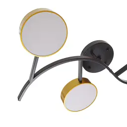Люстра стельова Brille в зал LED 75W WW+NW+CW BK+G (BR-01 642C/5) - мініатюра 3