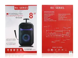 Портативна Bluetooth колонка RIAS RX-8188 8" RGB валіза з караоке 1800 mAh 10W Black - мініатюра 3