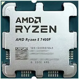 Процесор AMD AM5 Ryzen 5 7400F Tray 6x3.7 ГГц Turbo Boost 4.7 ГГц L3 32Мб Zen 4 Raphael 5 нм TDP 65 Вт