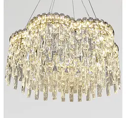 Золота підвісна кришталева LED люстра Artlight 8635/600GD діаметром 57 см з 3 режимами 81W. - мініатюра 3
