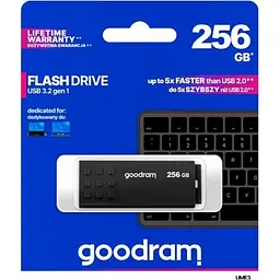 Флеш пам'ять 256GB UME3 60R/20W BLACK USB 3.2 Gen 1 UME3-2560K0R11 - мініатюра 2