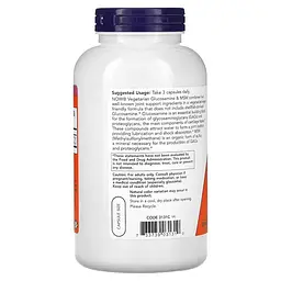 Препарат для суглобів і зв'язок Now Vegetarian Glucosamine & MSM 240 вегакапсул - мініатюра 3
