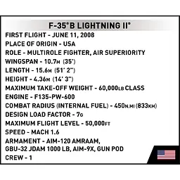 Конструктор Cobi Літак F-35B Lightning II 594 деталей (COBI-5829) - мініатюра 12