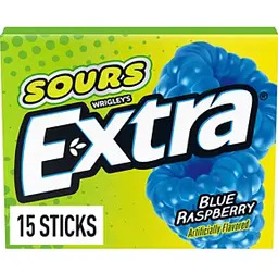 Жувальна гумка Extra Sours Blue Raspberry Sugar Free Chewing Gum 15 стіків