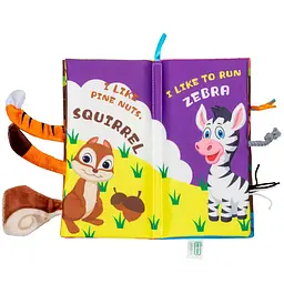Текстильна іграшка-книжка Baby Team Хвостики (8725_дикі тварини) - мініатюра 5