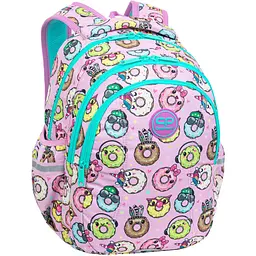 Набір: Рюкзак CoolPack Joy S Happy Donuts, 21 л 39х28х17 см (F048665)  + Пенал на блискавці СoolPack Clipper Happy Donuts з органайзером для ручок 20х14х3 см (F076665) - мініатюра 2