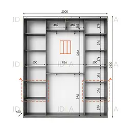 Шафа-купе Idea серія 3 200 x 45 x 240 см Венге темний - мініатюра 2