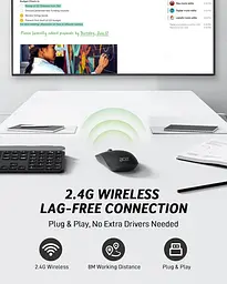 Бездротова комп'ютерна миша Acer, 2.4G Slim USB Wireless Mouse з USB-приймачем, 800/1200/1600 Оптична миша, що регулюється - мініатюра 4