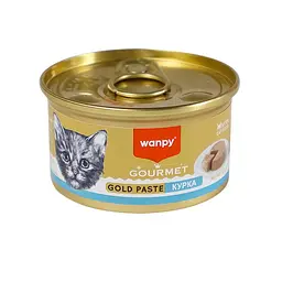 Вологий корм для кошенят Wanpy Gourmet Gold Paste Chicken консерви Ванпі Курка паштет, банка 85 г