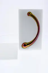 Двосторонній фалоімітатор Glamour Glass Curved Wand 21 см мульті - мініатюра 5