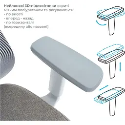 Офісне крісло OfficePro Wave OC599-G-G-G Gray [148649] - мініатюра 12