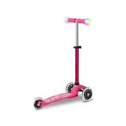 Самокат MICRO серії "Mini Deluxe Magic" – РОЖЕВИЙ (до 50 kg, триколісний, світло) - мініатюра 3