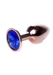 Анальна пробка - Jewellery Red Gold Plug Dark Blue - мініатюра 3