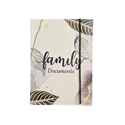 Органайзер для документів А5 бежевий, папка Family Documents з листям