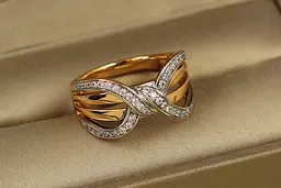 Кільце Xuping Jewelry Дотик любові з родієм р 17 золотисте - мініатюра 2