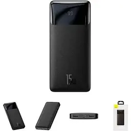 Зовнішній аккумулятор Baseus Bipow Overseas 10000mAh 15W чорний PPBD050001 - мініатюра 5